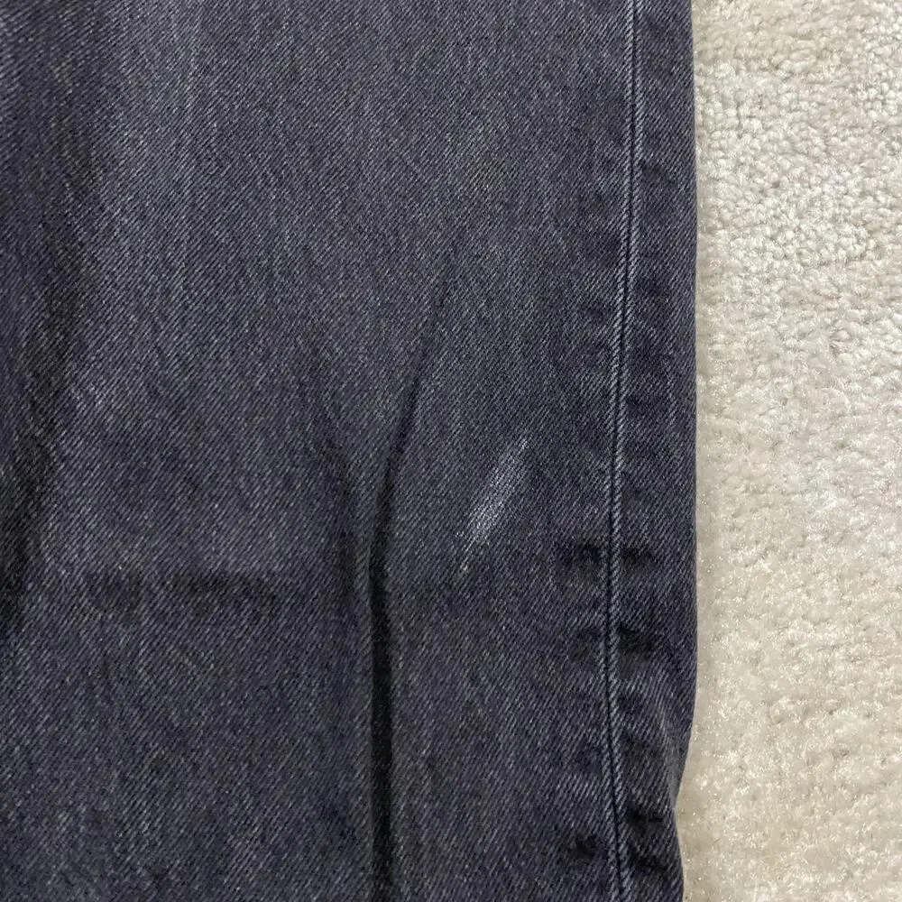 Levis 501 Jeans Mens 42x32 Black Button Fly Straight Leg Charcoal Denim Basics